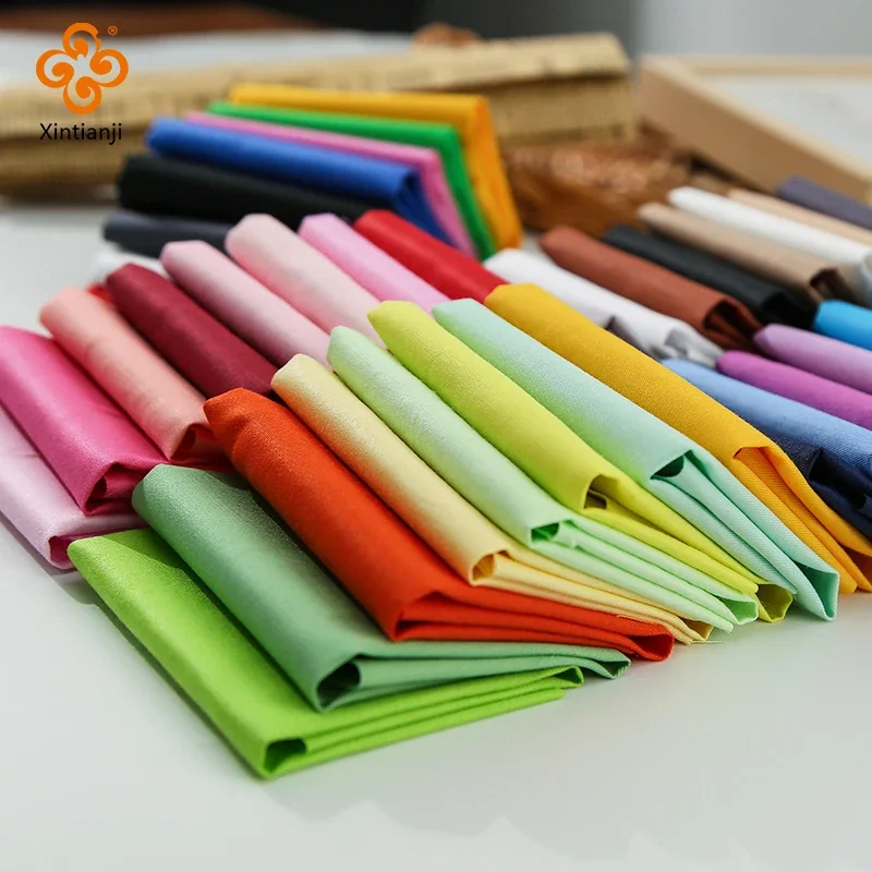 8PCS DIY Rainbow Cotton Fabric Solid Color Clothing Needlework Quilt Sewing Cloth Patchwork Accessories 20x25cm