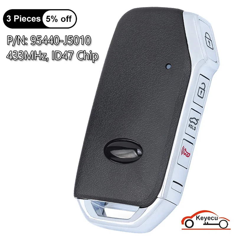 

KEYECU 4 Buttons 433MHz ID47 Chip for Kia Stinger 2019 2020 2021 Auto Smart Remote Control Key Fob P/N: 95440-J5010 TQ8-FOB-4F17