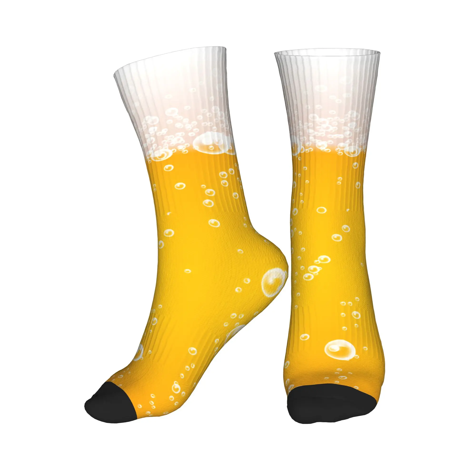 

Beer Bubbles Foam Men Women Crew Socks Unisex Novelty 3D Printed Dress Socks