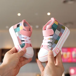 Children's canvas shoes 2024 spring and autumn new children's British style anti-skateboard shoes boys and girls casual