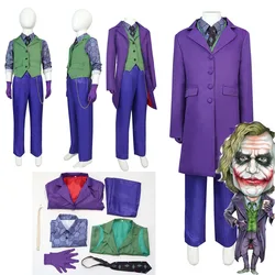 Kids Children Heath Cos Ledger Dark Knight Cosplay Costume Coat Pants Vest Outfit Halloween Carnival Party Gifts Suit Boys Girls