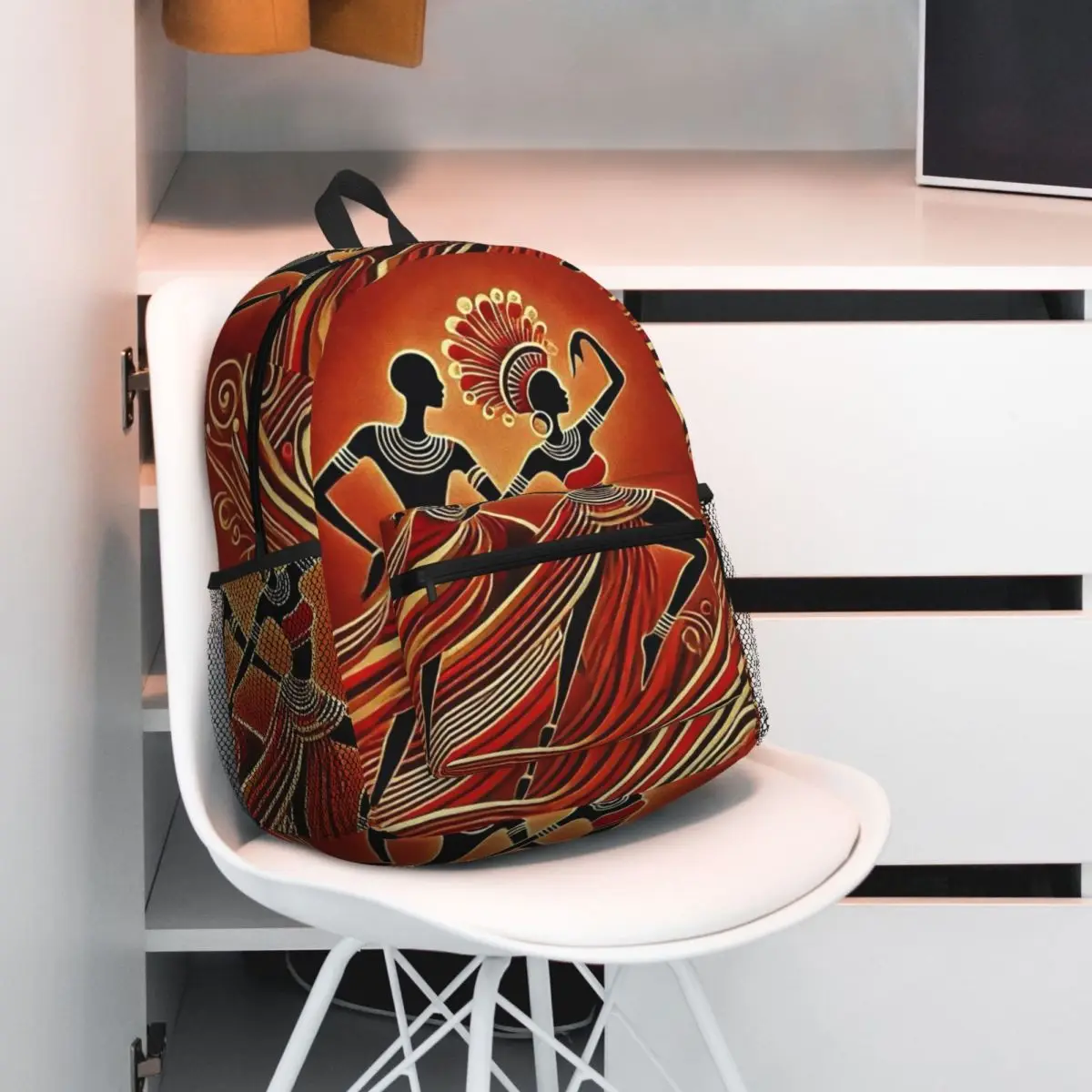 

African Woman Afro Fashion Girls Backpack Student BookBag Children School Bag Laptop Shoulder Bags for Boys Girls
