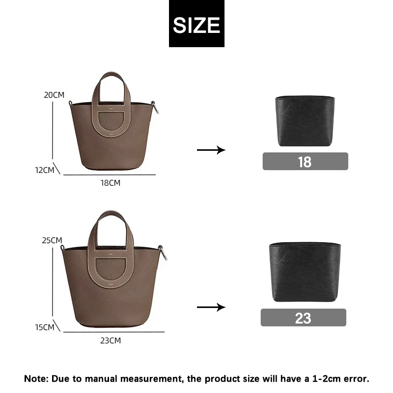 EverToner Multi-Pocket Organizer For H Brand Picotin Lock 18/23 Bag Storage The Liner Bag Nylon Purse Insert Handbag Liner Bag