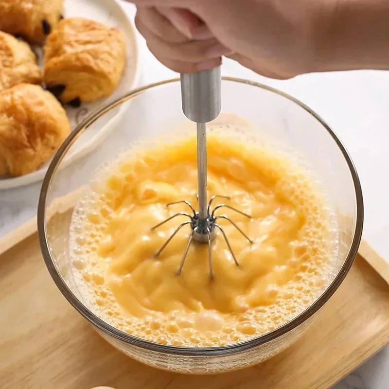 1PC Stainless Steel Eggs Whisk Eggs Beater Mixer Manual Semi Hand Mixer Cooking Tools Baking Tools Kitchen Stuff Accessories
