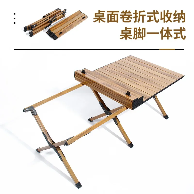 Outdoor folding table aluminum alloy egg roll table portable aluminum alloy camping folding table and chair set