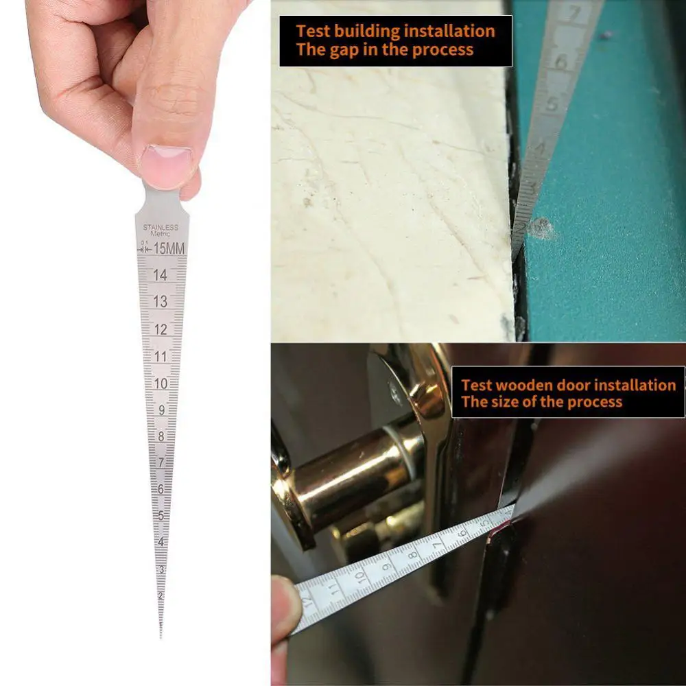 Imagem -02 - Wedge Feeler Gap Hole Taper Gauge Régua de Medidores Métricos Inspeção de Soldagem Ferramenta de Medida Imperial 15 mm Aço Inoxidável