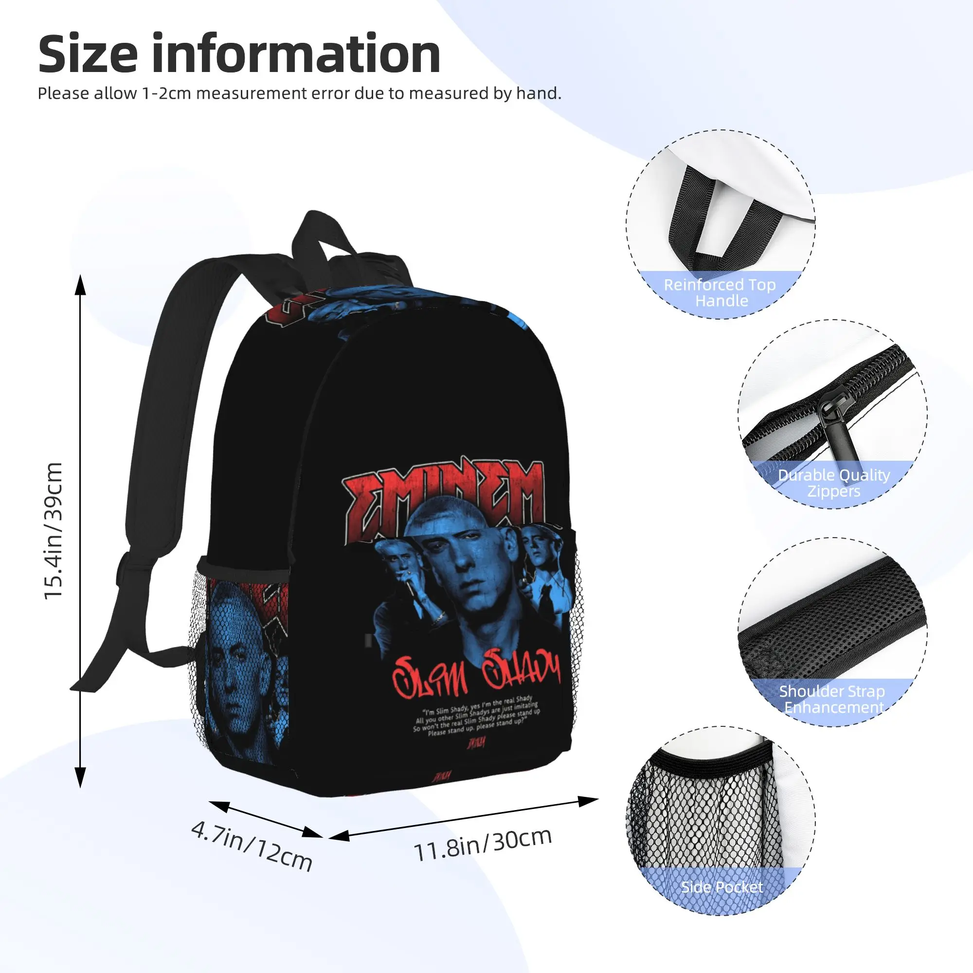 Design E-Eminem-S Backpack Hot Sale Daypack Large Capacity Boys Girls BookBag Shoulder Bags for Men Women School Bag