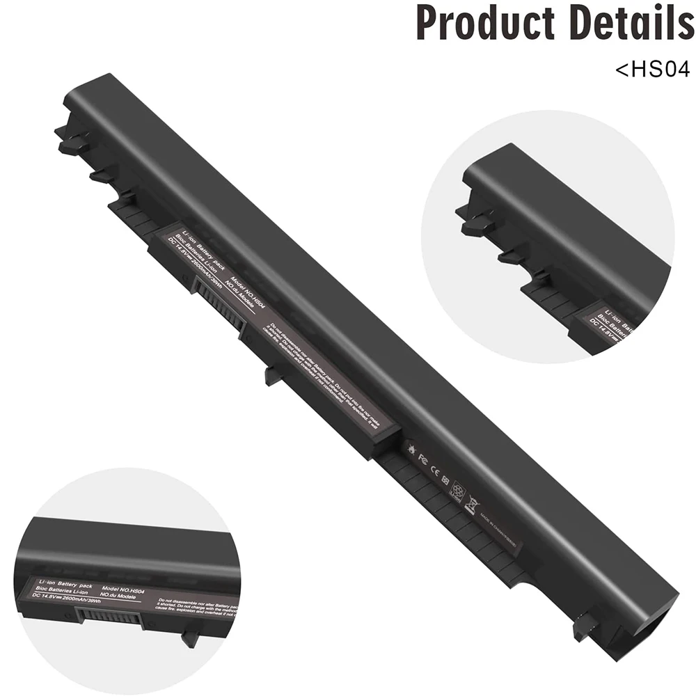 Bateria de substituição para HP Spare, 807956-001 807957-001 HS04 HS03 Notebook 14-an013nr 15-ay013nr 15-ba009dx 15-ay191ms 15-ac130ds 15-