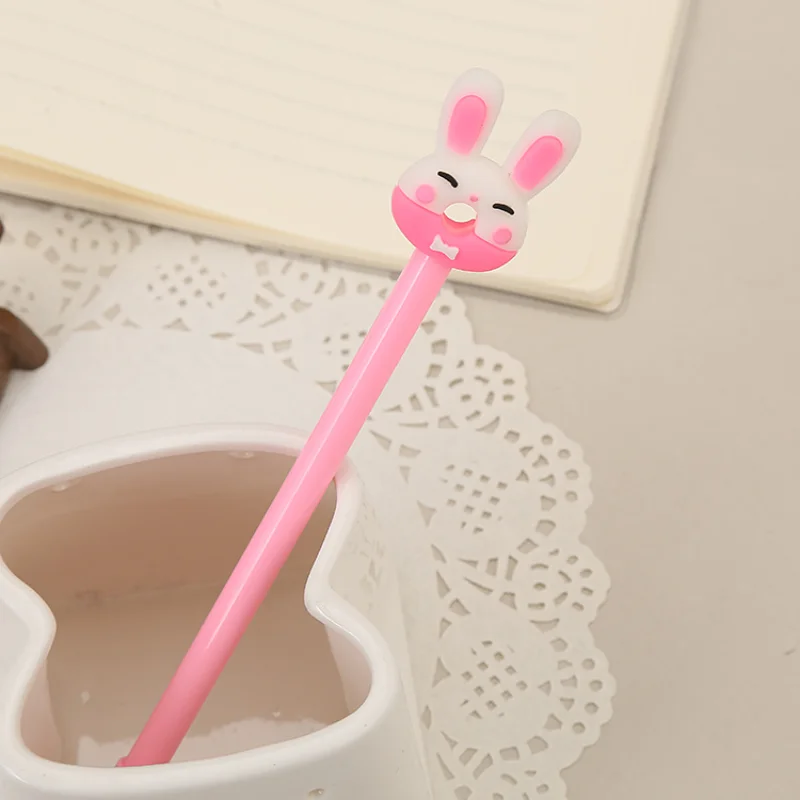 24 Pcs Cute Donut Bunny Gel Pens Cartoon Stationery Set for Students and Kids Writing Supplies