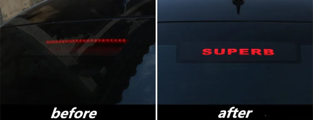 1Pc Brake Light Sticker For SKODA Superb 2016 2017 High Mount Stop Lamp Stickers Carbon Fiber Decoration Car Accessories