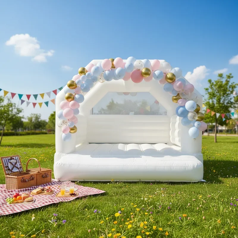 Kids Inflatable Bouncer Castle with Slide Outdoor Backyard Jumping House for Children Birthday Party Games Fun Activity Toy