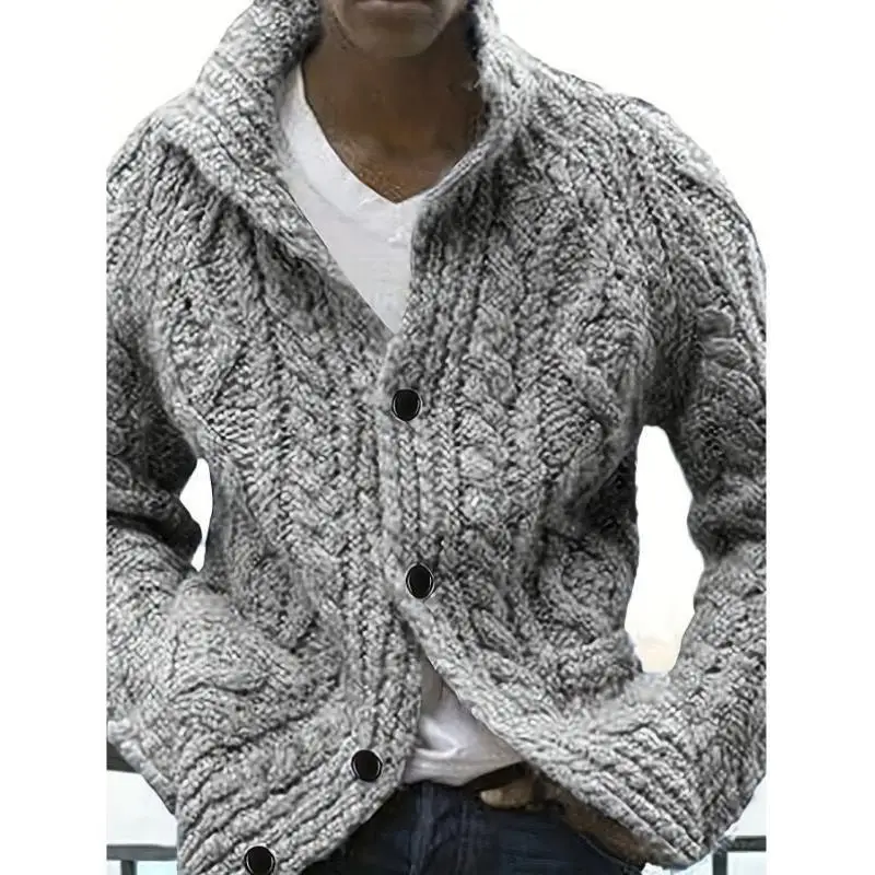 

Мужской вязаный свитер Thiened Coolmax Fiber Collar Nine Sve Длина Ciwalk Подходит для трикотажа New Sle Зимний сезон