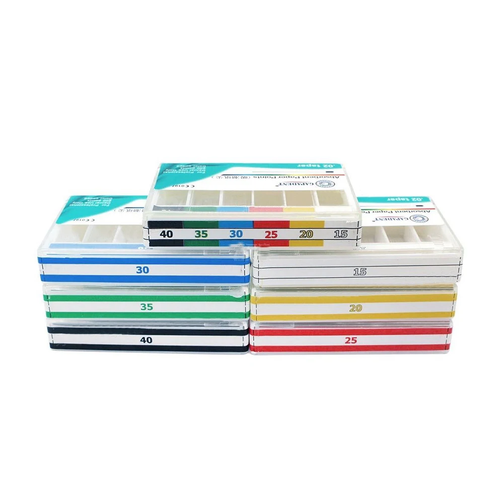 10 Boxes Dental Absorbent Paper Points PP 02/04/06 Taper Cotton Paper Fiber Tips Dentist Root Canal Endo Absorbing Cone Poles