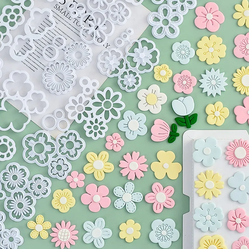 

Polymer Clay Cutters Tulip Daisy Flower Shape DIY Handmade Pottery Tools Soft Clay Embossing Stamps for Clay Jewelry