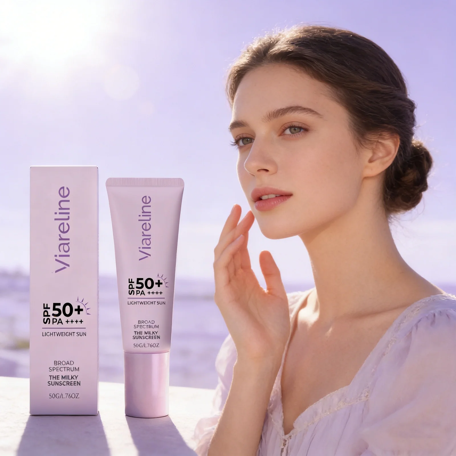 

Lightweight Hydrating Sunscreen SPF50+ Lasting UV Protection Nourish Moisturizing Improve Skin Texture Refreshing Sunblock Cream