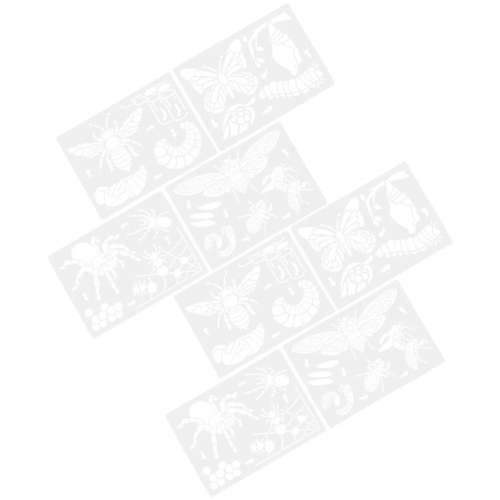 8 Sheets Growth Cycle Template DIY Painting Stencil Kids Drawing Supplies