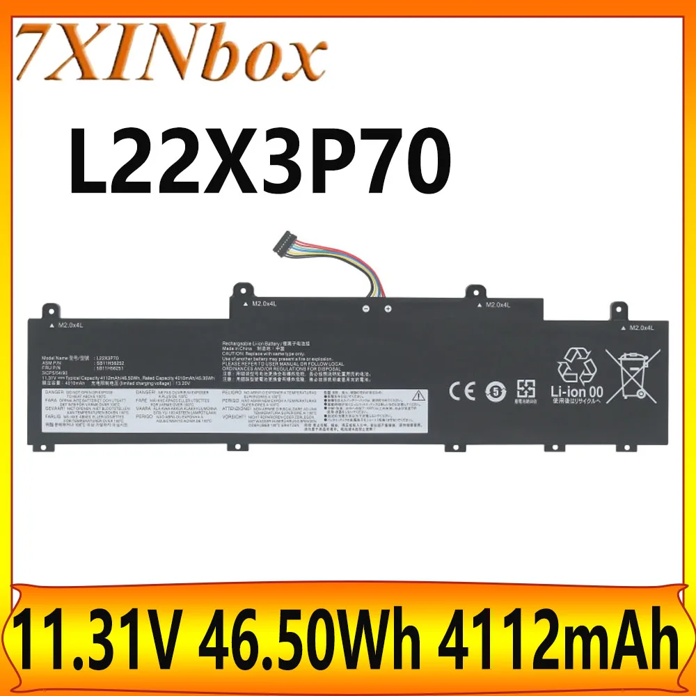 

7XINbox L22X3P70 L22B3P70 11,31 В, 46,50 Втч, 4112 мАч, аккумулятор для ноутбука Lenovo Thinkpad L14 L15 GEN 3 4 2022 2023 Series, бесплатные инструменты