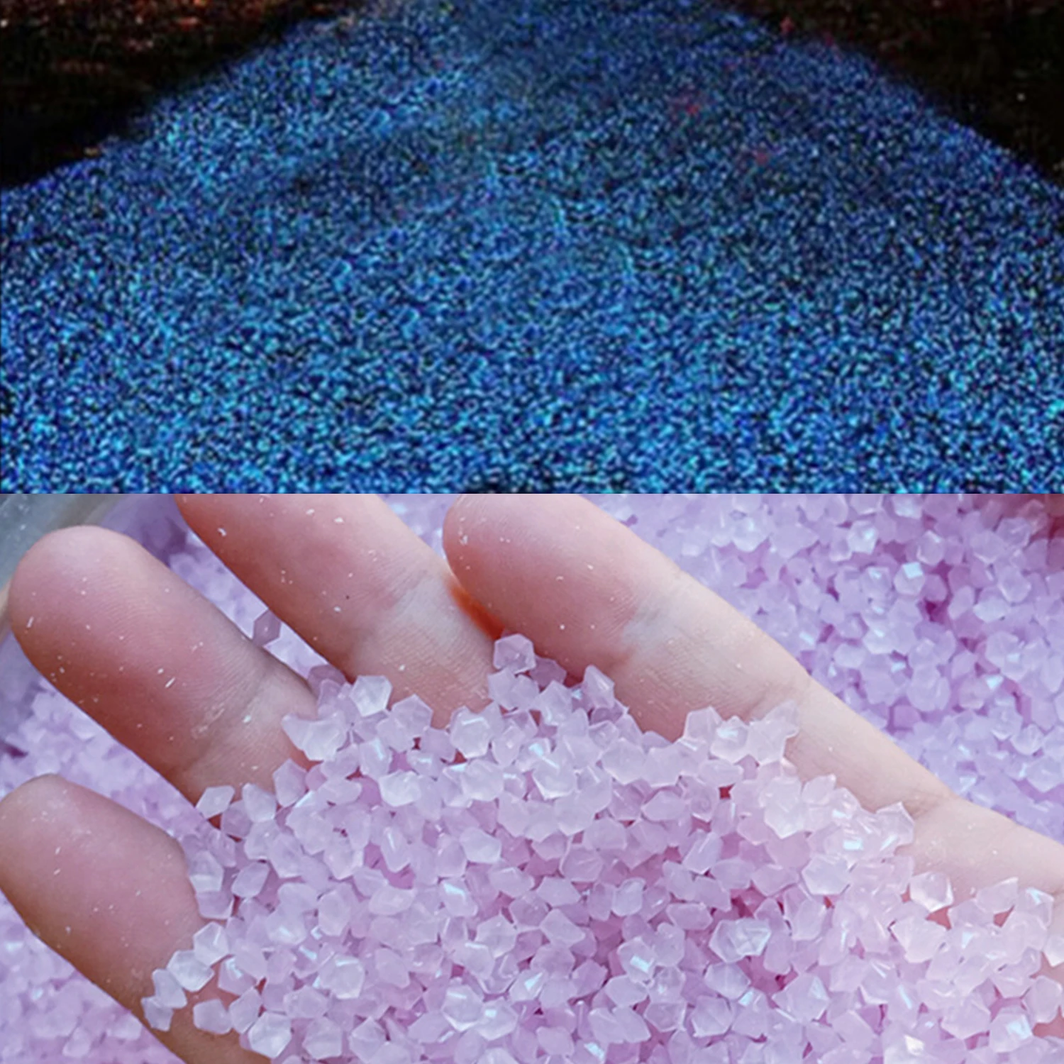 Aquarium Marine Sand - 1000 ชิ้น ทรายเรืองแสงในที่มืด หินกรวดตกแต่งสวน สนามหญ้า ทางเดินกลางแจ้ง