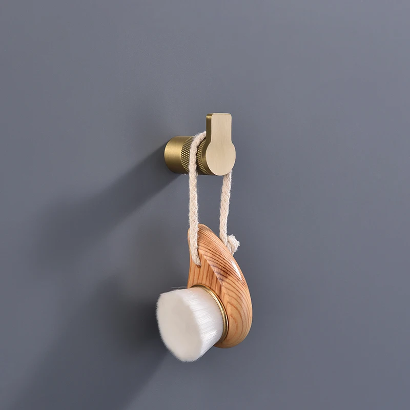 Brushed Gold Stainless Steel High Quality Wall-mounted Towel Stick Toilet Bathroom Bathrobe Soap Dishwashing Brush Bathroom Set