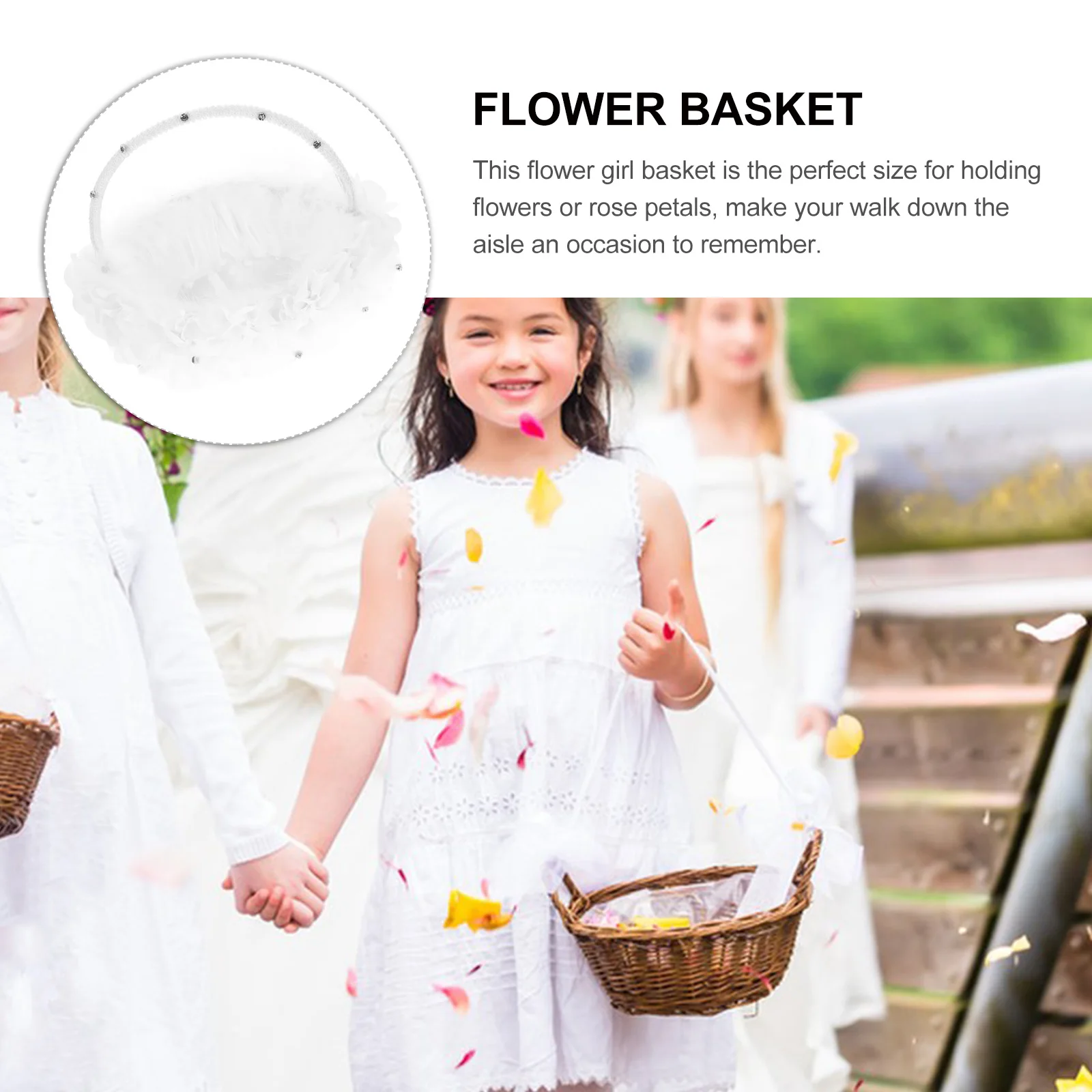 

Flower Basket Wire Baskets Small Portable Wedding Bride Romantic Decor Storage Flower Basket Collectibles Holder