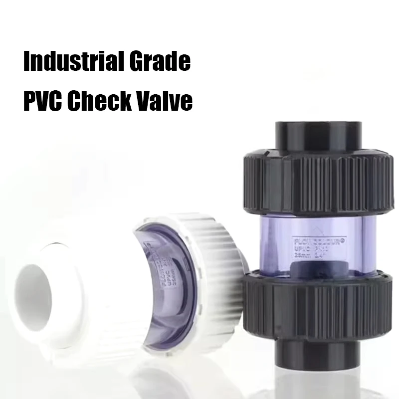 1pc Industrial Grade PVC Check Valve 25/32MM Transparent Check Valve Fish Tank Anti-siphon Aquarium Fish Tank DIY PVC Fittings