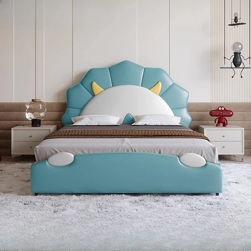 

For Headboard High Kids Bed Frame Decoration Design Queen Children Beds King Size Luxury Cama Matrimonial Furniture For Bedroom