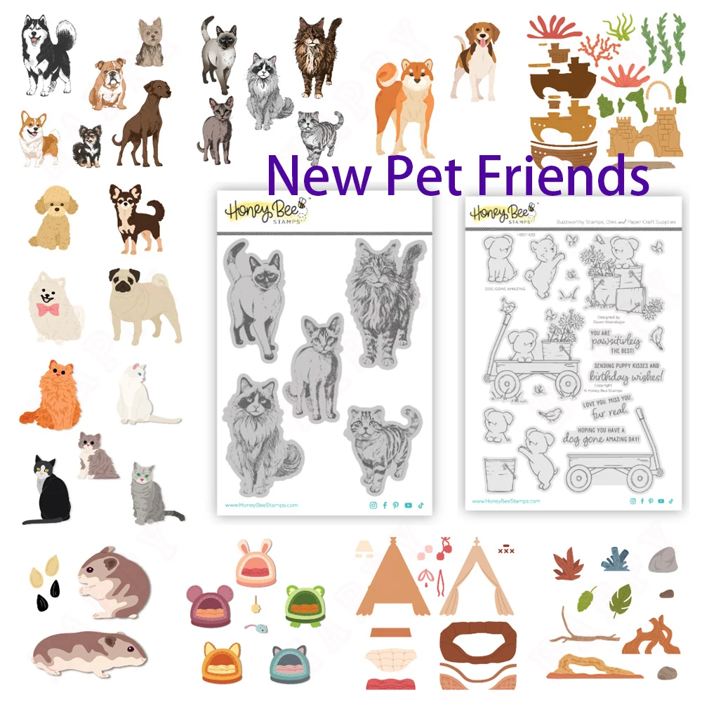 

Curious Critters metal Cutting Dies Pet Friend Stamps Stencils DIY Hamster Mold Scrapbook Craft Paper Card Making Decor 2025 New