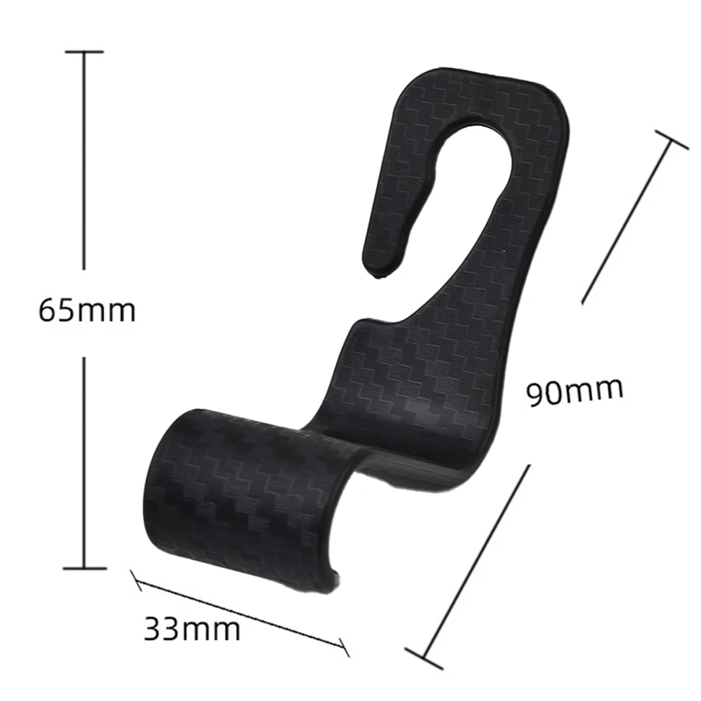 Практичный и полезный высококачественный интерьерный крючок для автомобиля, 2 шт., 2x ABS, авто, заднее сиденье, крючки из углеродного волокна, замена подголовника
