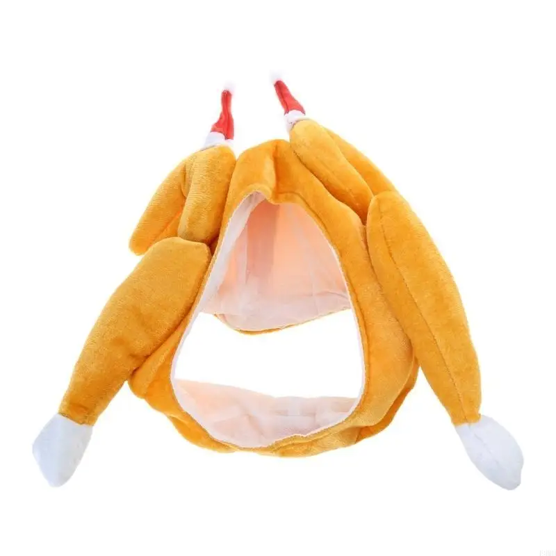 Funny Plush Stereo Turkey Hat Teens Thanksgiving Photoshoot Tool Christmas Hat F3MD