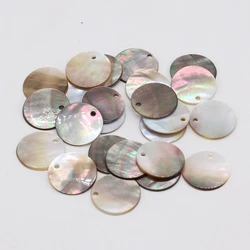 10PCS Natural Freshwater Black Shell Round Pendant Jewelry Making DIY Necklace Earrings Accessories Gift
