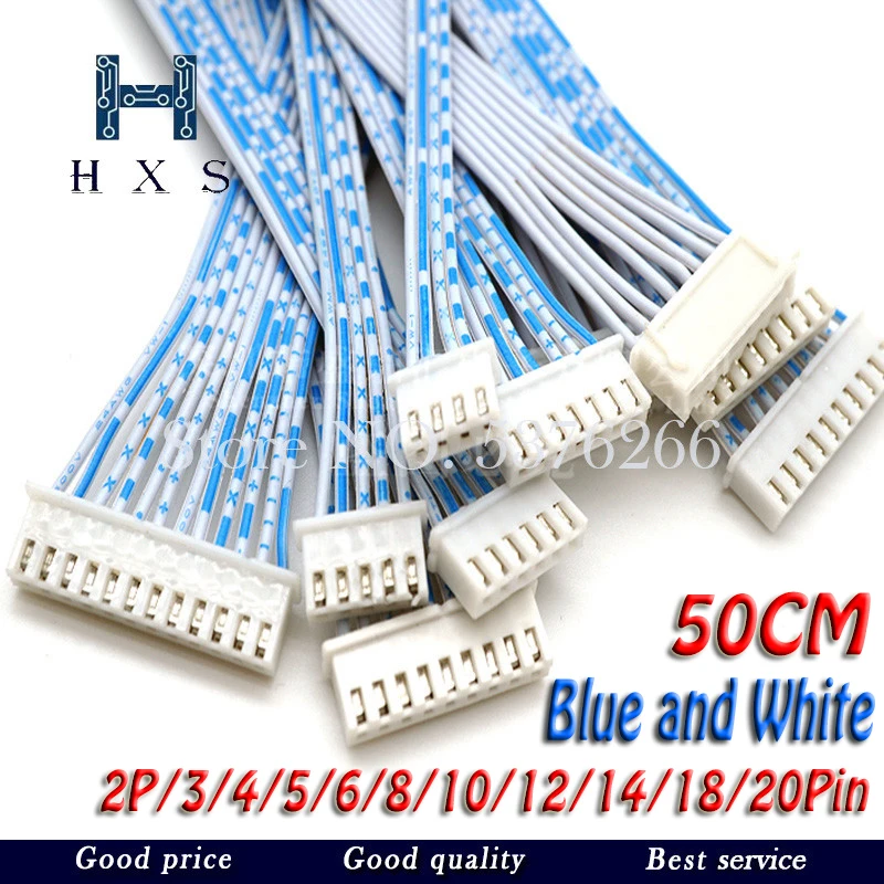 1PCS JST XH2.54 XH 2.54mm Single/Double Head Wire Cable Connector 2P/3/4/5/6/7/8/9/10P12 Pin Pitch White Blue Male Female Plug