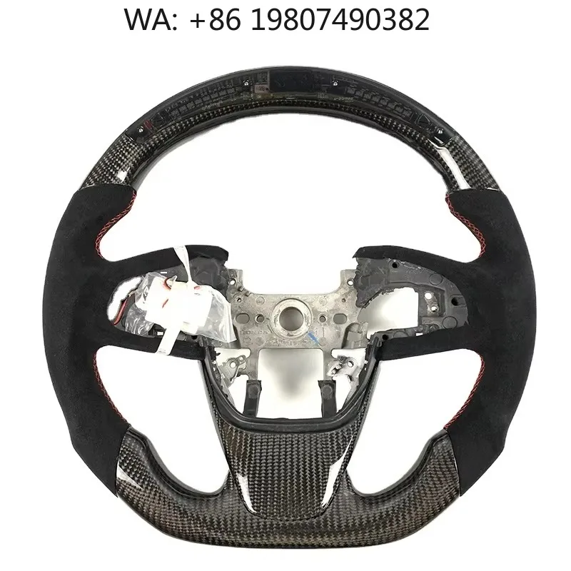 Capa de Volante em Fibra de Carbono LED, Estilo Racing, Acessórios Universais para Upgrade de Interior de Carros