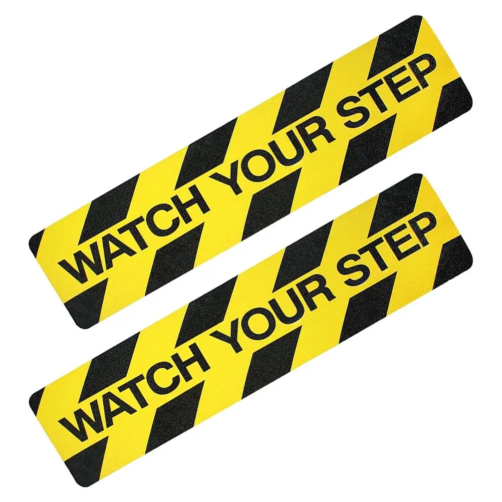 

2pcs Anti-slip PVC Caution Signs for Stairs Sticker Floor Tape Safety Warning Decals Treads