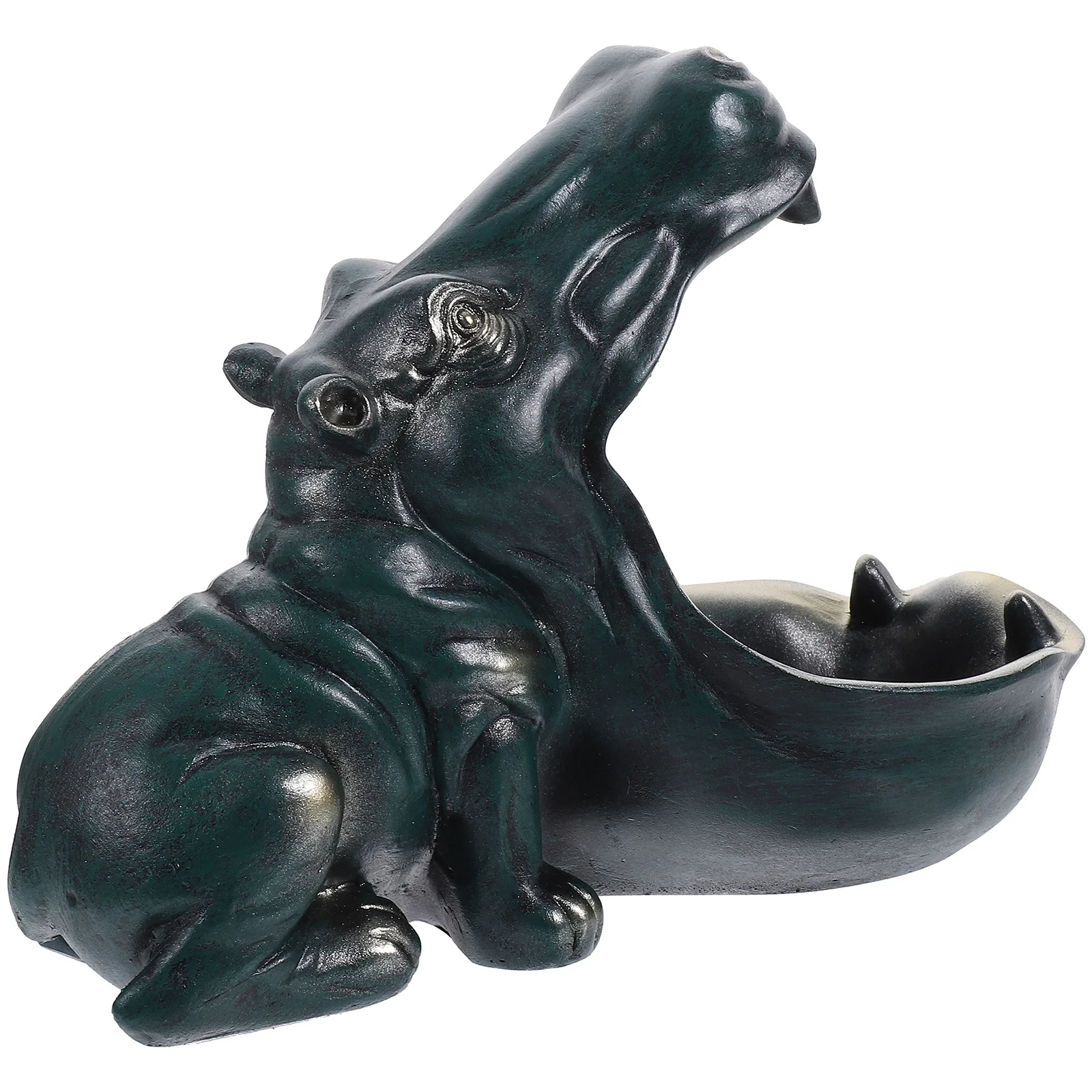 

Hippo Resin Sculpture Organizer Tray Candy Bowl Key Holder Desktop Sundries Storage Box Decorative Home Office Decor