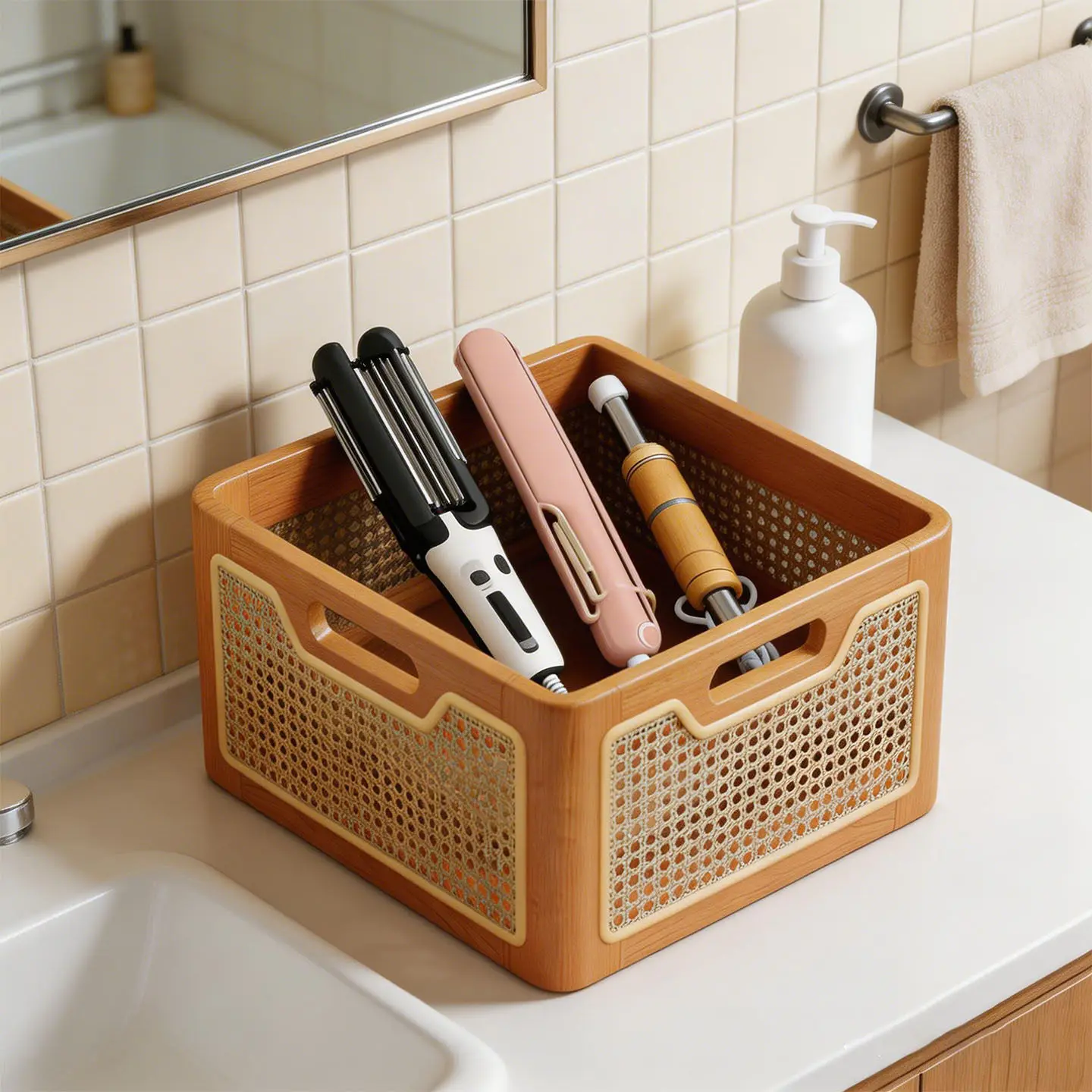 Bathroom Curling iron Storage rack Dormitory vanity desktop artifact Toilet Hair dryer Straight clip Finishing rack