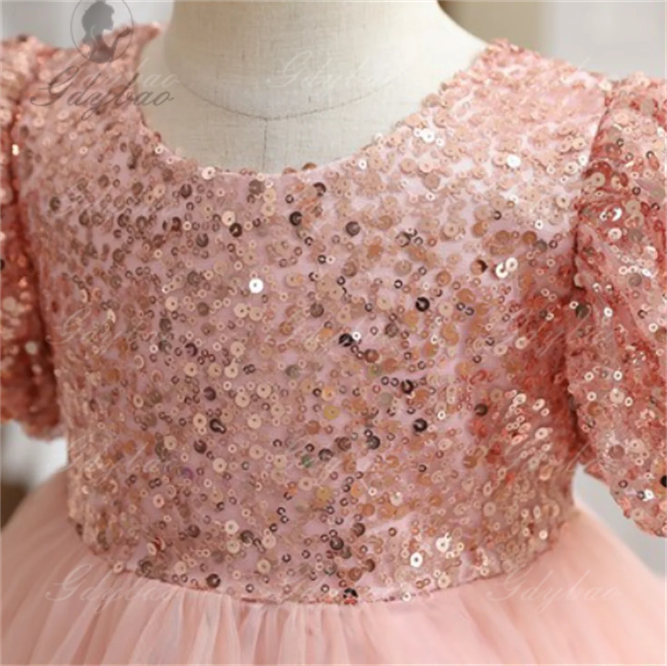 Princess Girl Dress Wedding Birthday Party Prom Gown Big Bow Kids Lace Dresses Flower Girls Dress