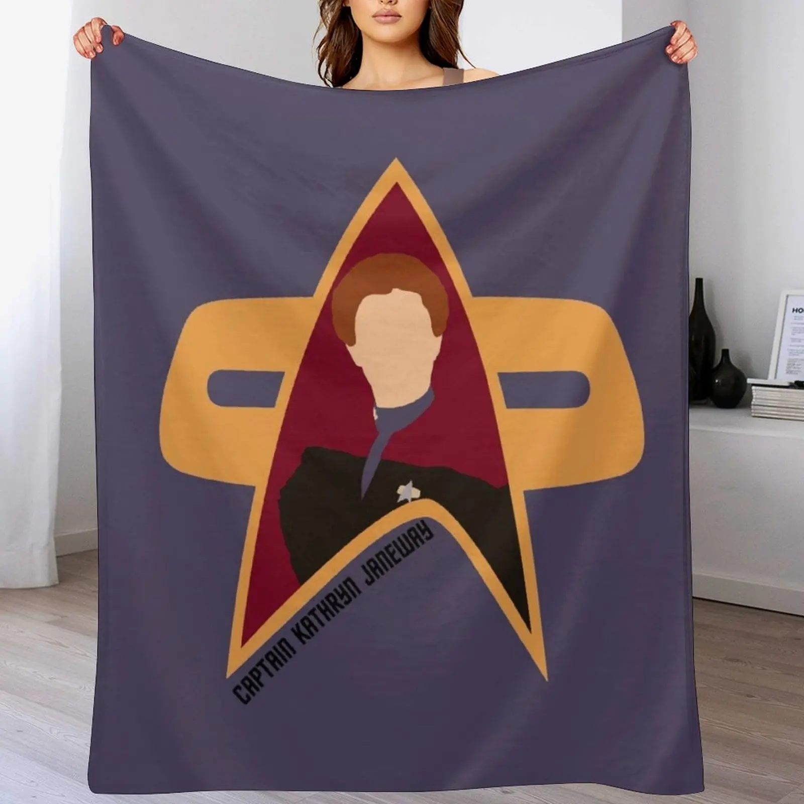

Captain Kathryn Janeway - Star Trek, Voyager Throw Blanket Plaid Thermal Hair Beach Blankets