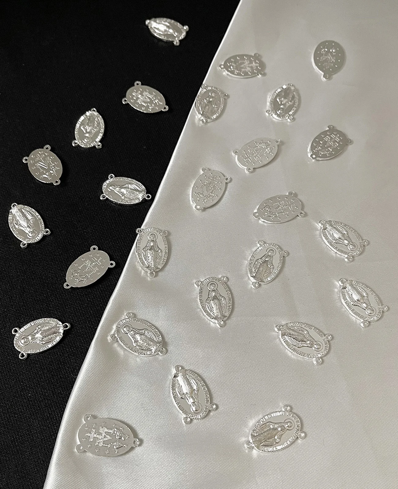 وصلات جزء من أجزاء الوردية من ميدالية ماري العذراء ، قطع مركزية من سيدة ميدالا ميلاجروسا ، إكسسوارات مجوهرات تصنعها بنفسك ، 10: