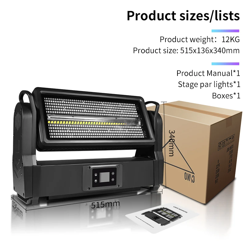 AICPOSE GLP Waterproof IP65 LED Strobe Light 1000W Moving Head Wash Effect DJ Disco Outdoor Wedding and Music Festival