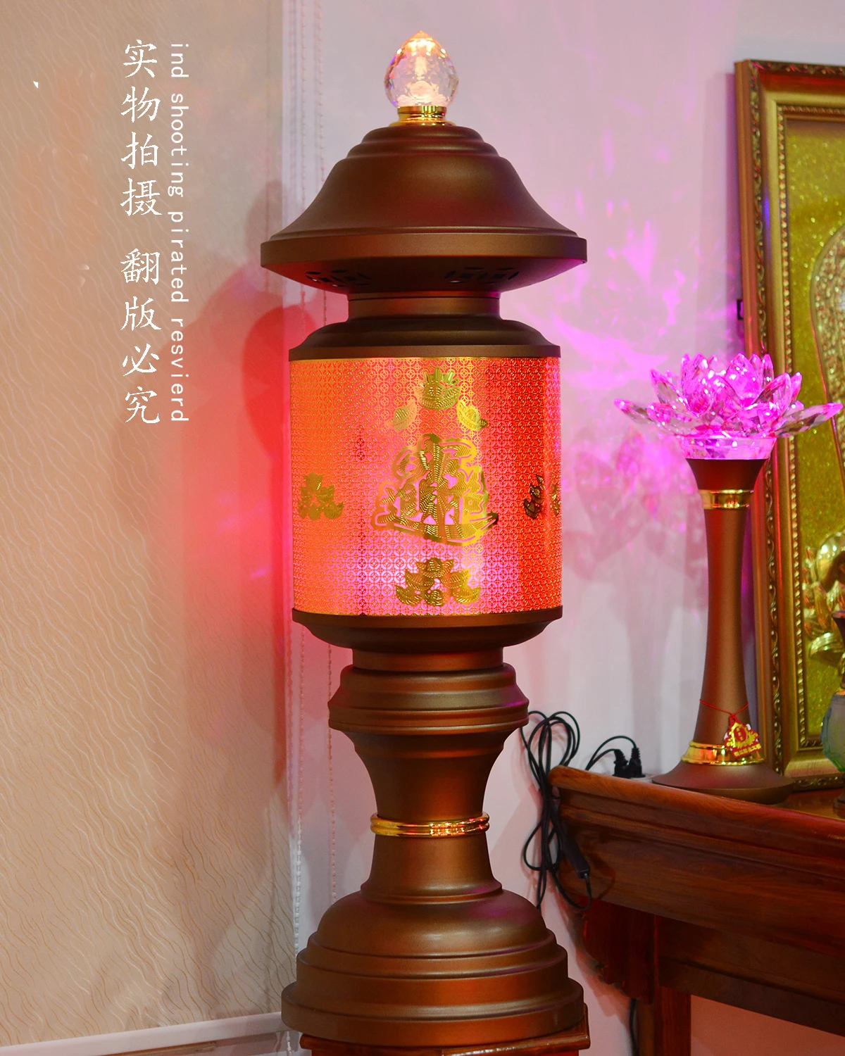 73cm 2PCS Buddhism Taoism HOME SHOP COMAPNY Temple shrine worship buddha Mammon lamp bless safety healthy bring money good luck