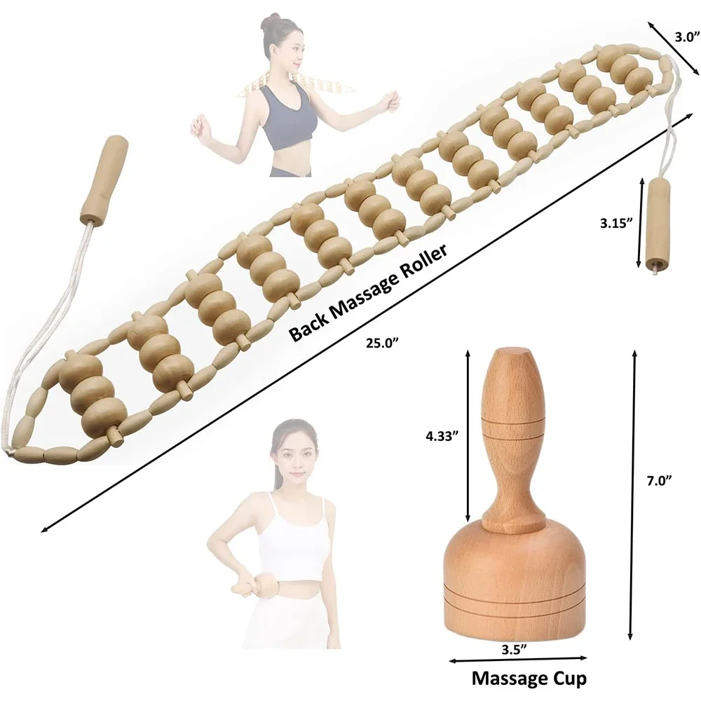 Wood Therapy Massage Tools, Madeira, Copa Sueca, Corda de Rolo, Linfática, Anti Celulite, Recuperação Muscular, Ferramenta de Massagem