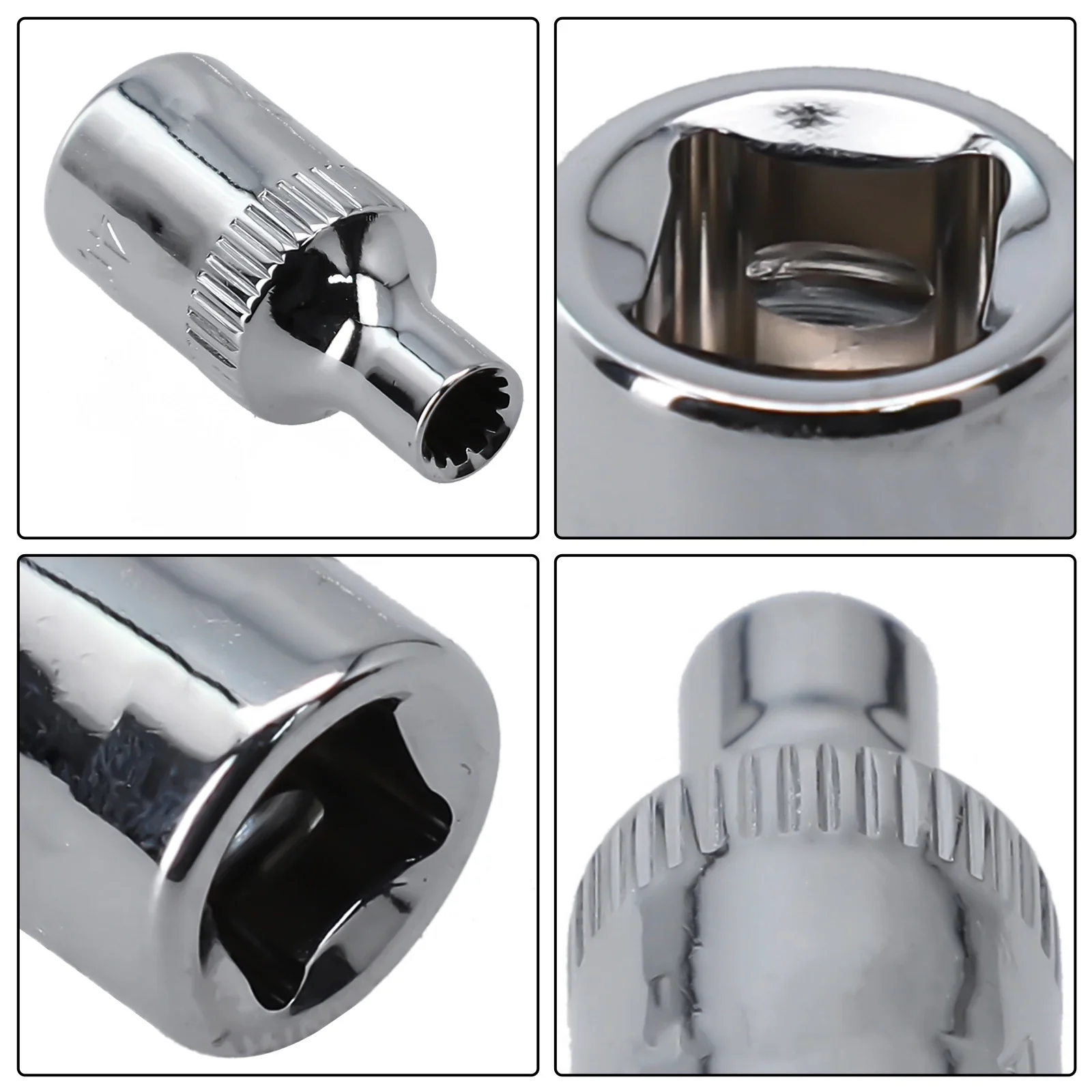 1pc 12 Point Socket Bit 1/4 Square Drive Mirror Short Head For Ratchet Wrench 4/4.5/5/5.5/6/7/9/10/11/12/13/14mm Hand Tools