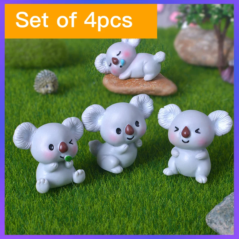 Miniatures Model Koala Ornament DIY Figurines Toys Crafts Simulation Resin Model Mini Landscape Decoration for Home Decor Gifts