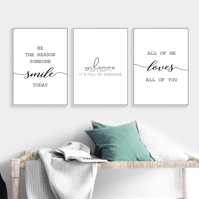 

3pcs/Set Minimalist Text Canvas Print Wall Art Paintings, Modern Nordic Living Room and Bedroom Home Decoration Wall Paintings