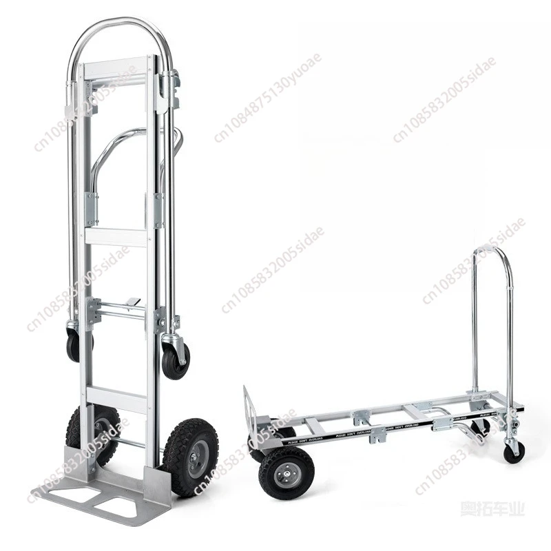 Aluminum Alloy Handcart Heavy Duty Foldable Silent Non-Slip Heavy Duty Four-Wheel
