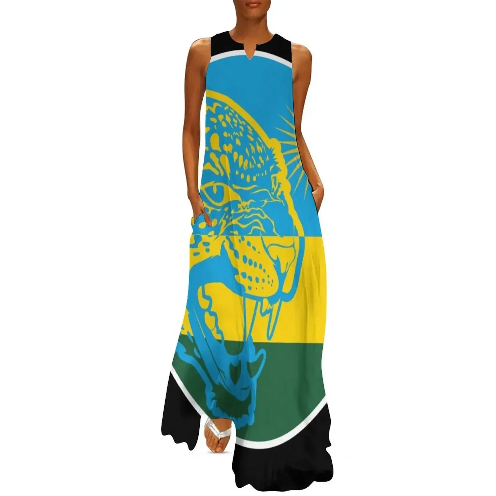 

Rwanda Leopard Rwandan National Animal Flag Long Dress long dress women womens dress women