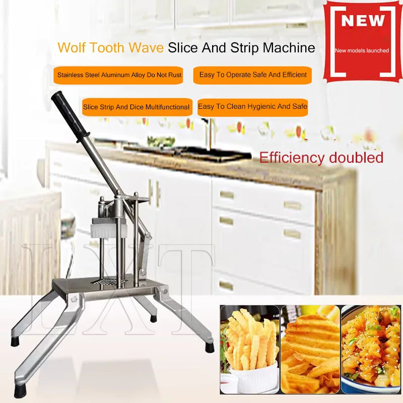 Manual Wolf Tooth Potato Machine French Fries Cutter Machine Wave Fry Cutter Potatoes Cutter Tools