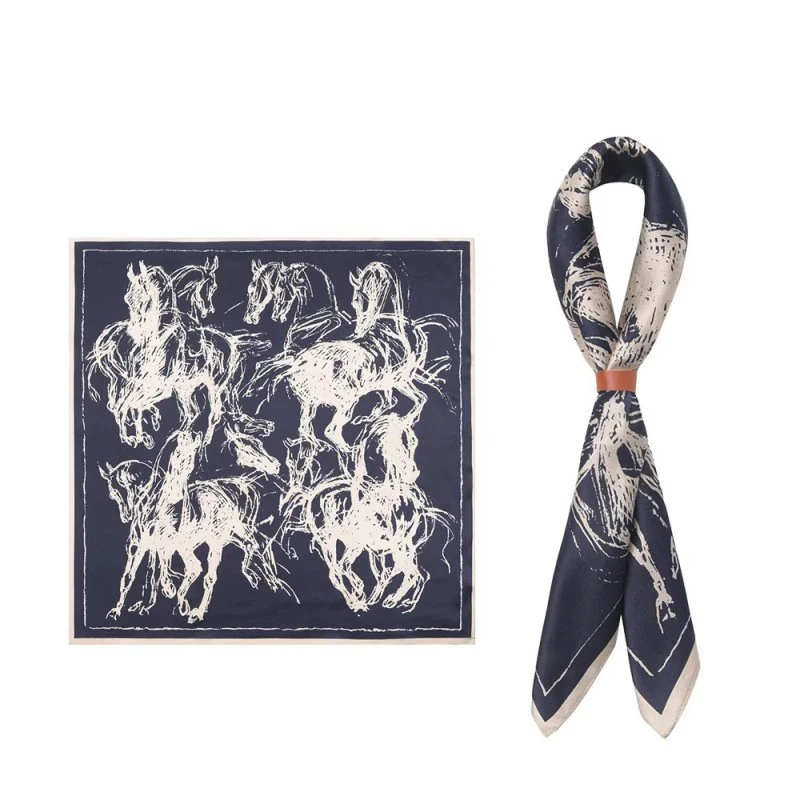 

Mulberry Silk & Unisex Scarf - British Vintage Fine Horse Wrap for Men & Women, Luxury Tie Neck Scarf for Suit & Shirt Business