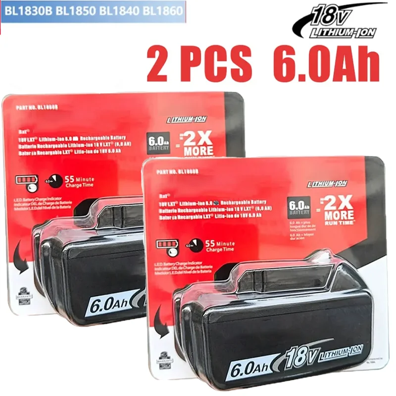 Original für Makita 6Ah für Makita 18V Akku BL1830B BL1850B BL1850 BL1840 BL1860 BL1815 Ersatz-Lithium-Akku