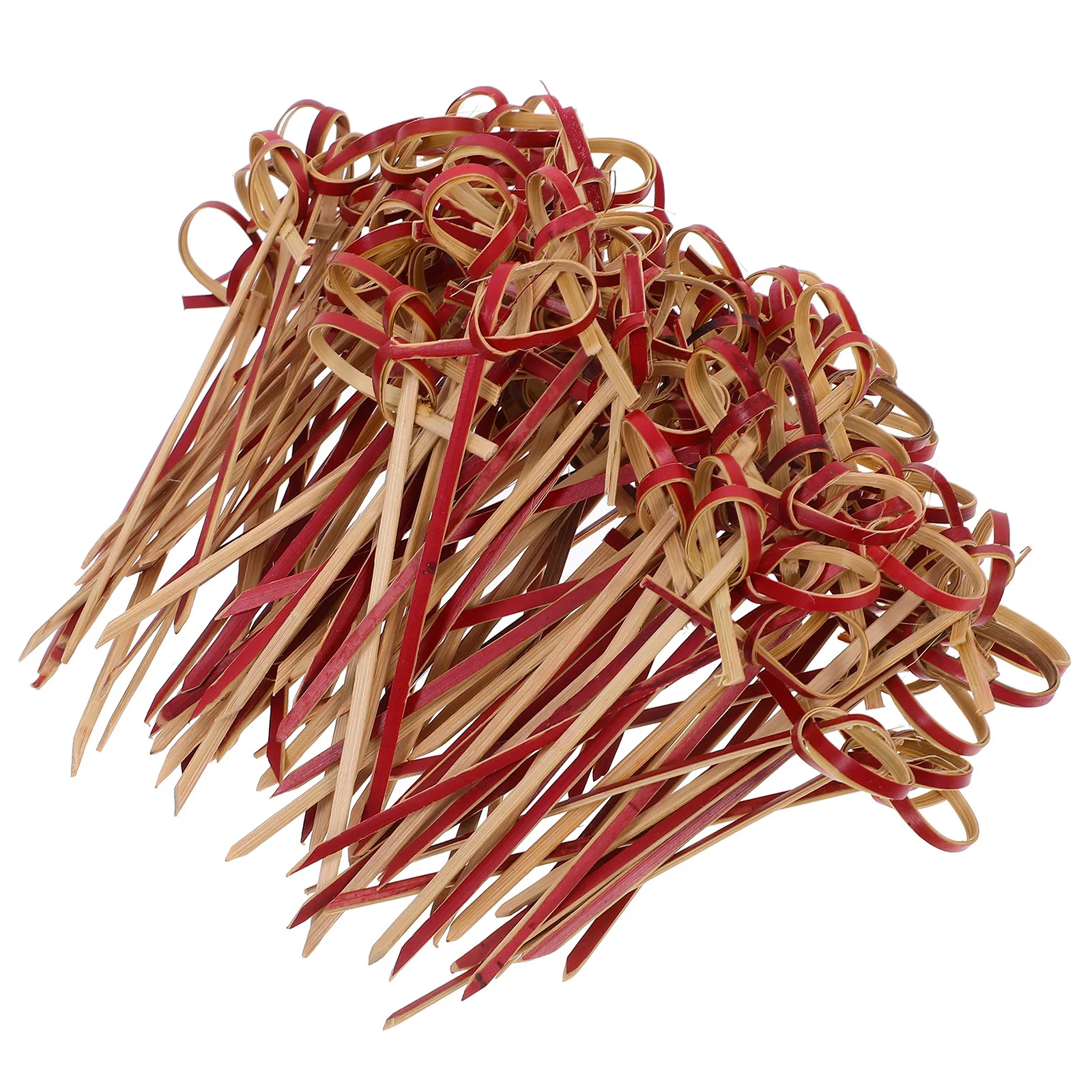 

100Pcs Bamboo Fruit Picks Handmade Knot Easter Party Cake Decorations Adorable Food Picks Cupcake Decorations Bamboo Cake Decor